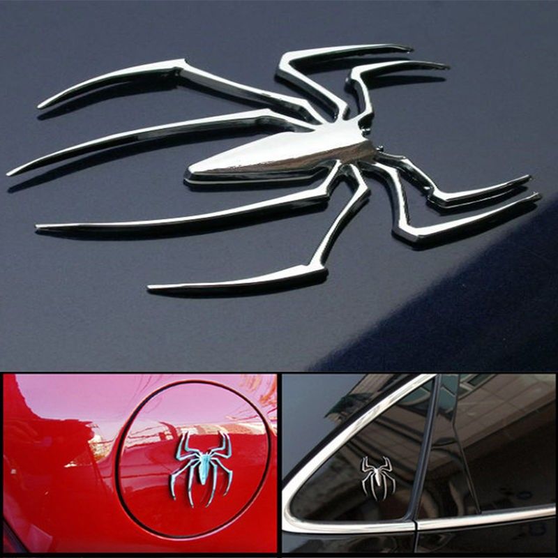 Three-dimensional Car Stickers Metal Spider Car Stickers Personalized Car Stickers Decorative Stickers A-1563