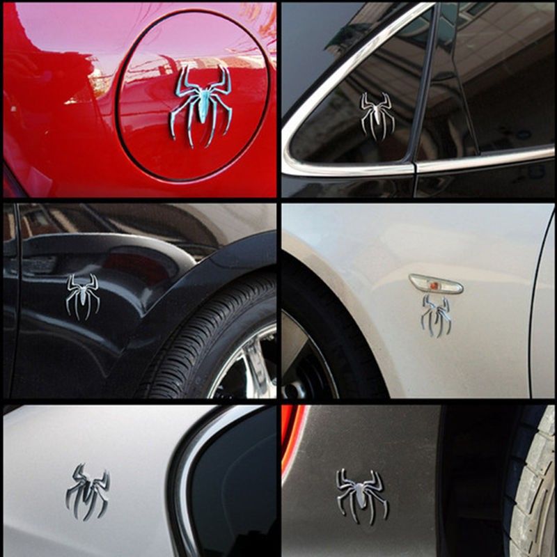 Three-dimensional Car Stickers Metal Spider Car Stickers Personalized Car Stickers Decorative Stickers A-1563
