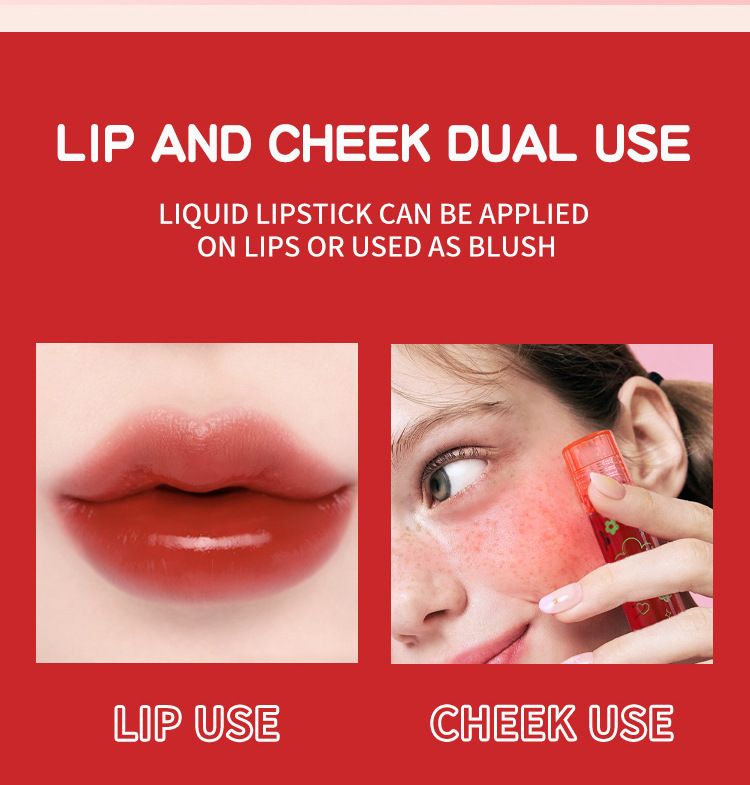 MLSMILE Ball Non-stick Cup Lip Dye Liquid Lip glaze Waterproof long-lasting easy color Lipstick Water Lip gloss transparent lip view 3