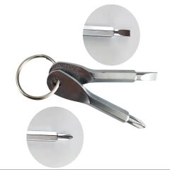 2pcs outdoor EDC portable multi-function tool with key ring screwdriver + Phillips screwdriver C-84-3