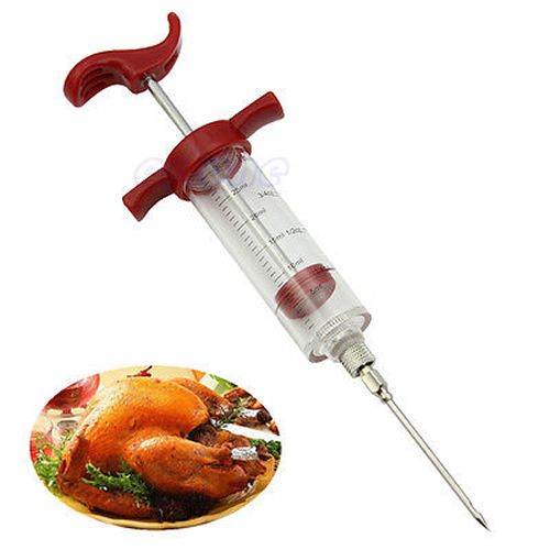 Steel Marinade Injector Needle For Barbecue Grill Flavor Turkey D4--4