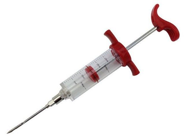 Steel Marinade Injector Needle For Barbecue Grill Flavor Turkey D4--4