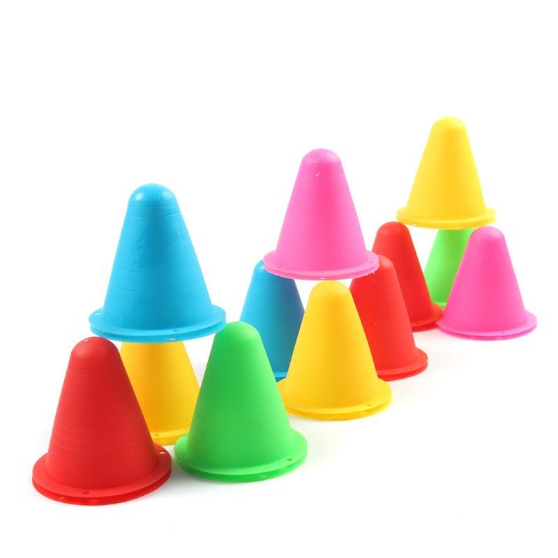 50Pcs Soccer Training Cones Plastic Roller Skating Bar Flag Cone, Football Practice Obstacle Marking Cone Sports Equipment E-873