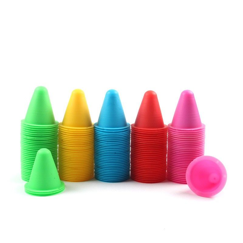 50Pcs Soccer Training Cones Plastic Roller Skating Bar Flag Cone, Football Practice Obstacle Marking Cone Sports Equipment E-873