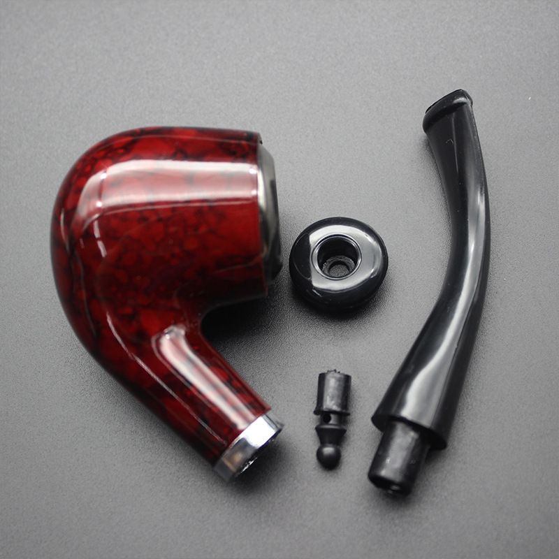 Portable Pipe Smoking Pipe Tobacco Pipe Filter Grinder Herb Wooden Pipe With Holder Cigarette Accessories tobacco accessories E-469