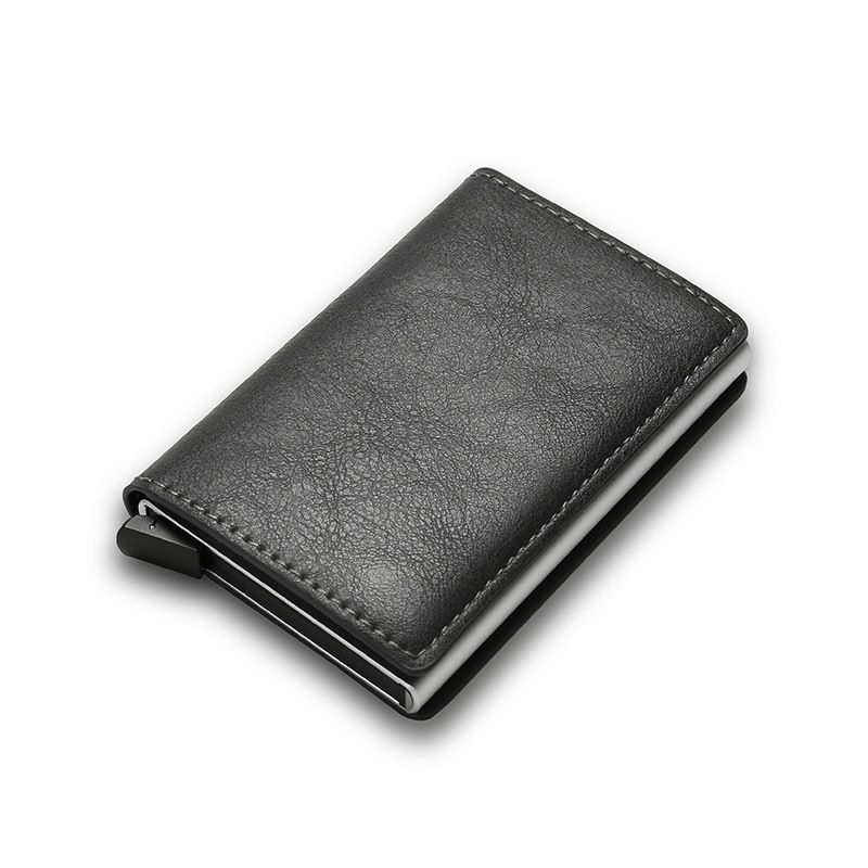 RFID anti-theft brush automatic pop-up card bag ultra-thin credit card metal card bag men's multi card wallet carbon fiber C-221