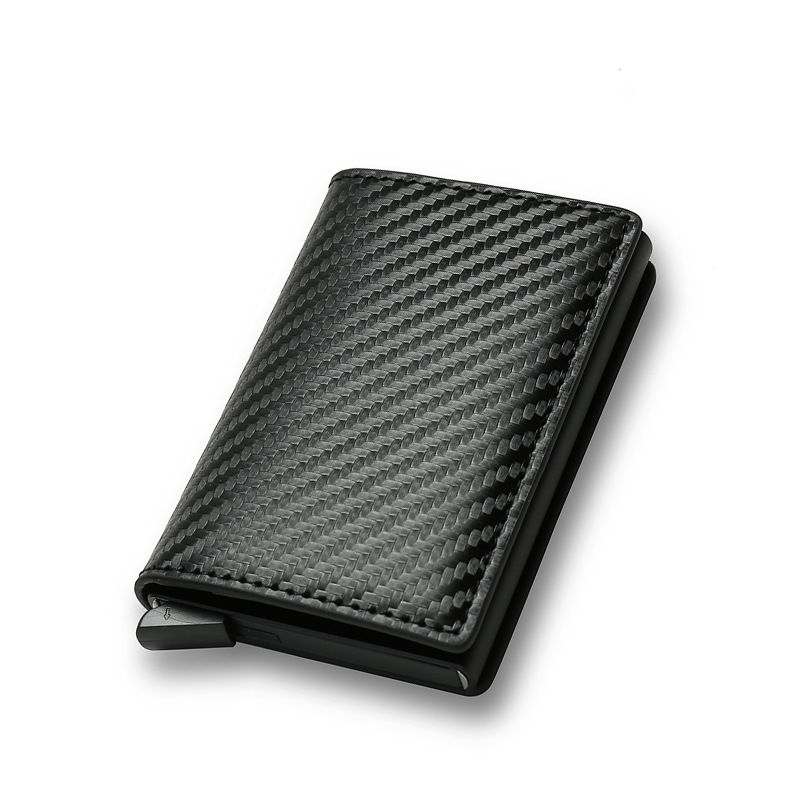 RFID anti-theft brush automatic pop-up card bag ultra-thin credit card metal card bag men's multi card wallet carbon fiber C-221