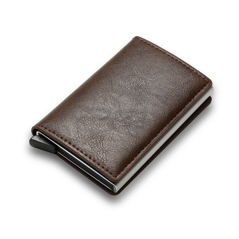 RFID anti-theft brush automatic pop-up card bag ultra-thin credit card metal card bag men's multi card wallet carbon fiber C-221