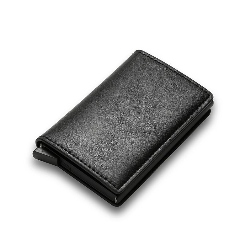 RFID anti-theft brush automatic pop-up card bag ultra-thin credit card metal card bag men's multi card wallet carbon fiber C-221