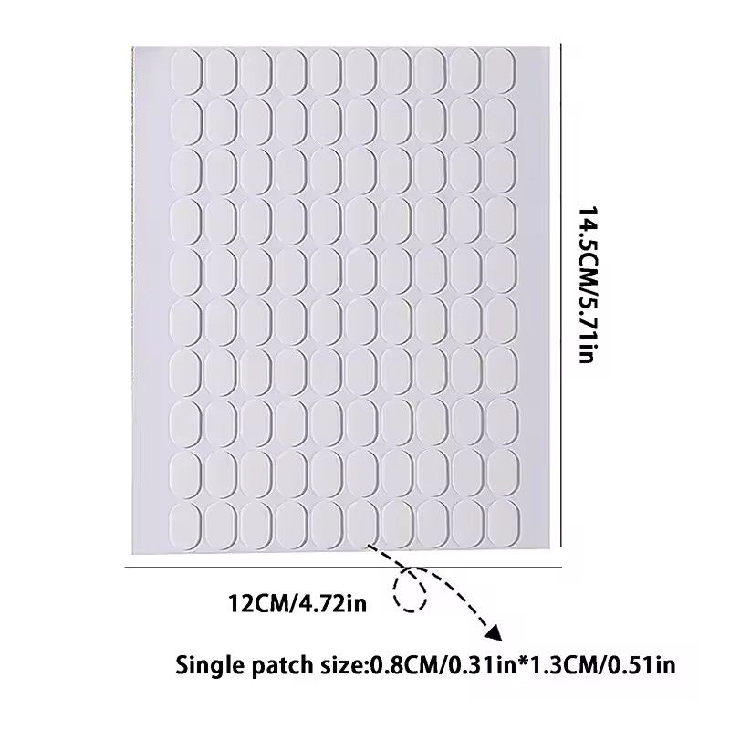 200 stickers/2 sheets Traceless Transparent Nail Double-side Adhesive Tape For False Nails Display Stand Tools Manicure Strip