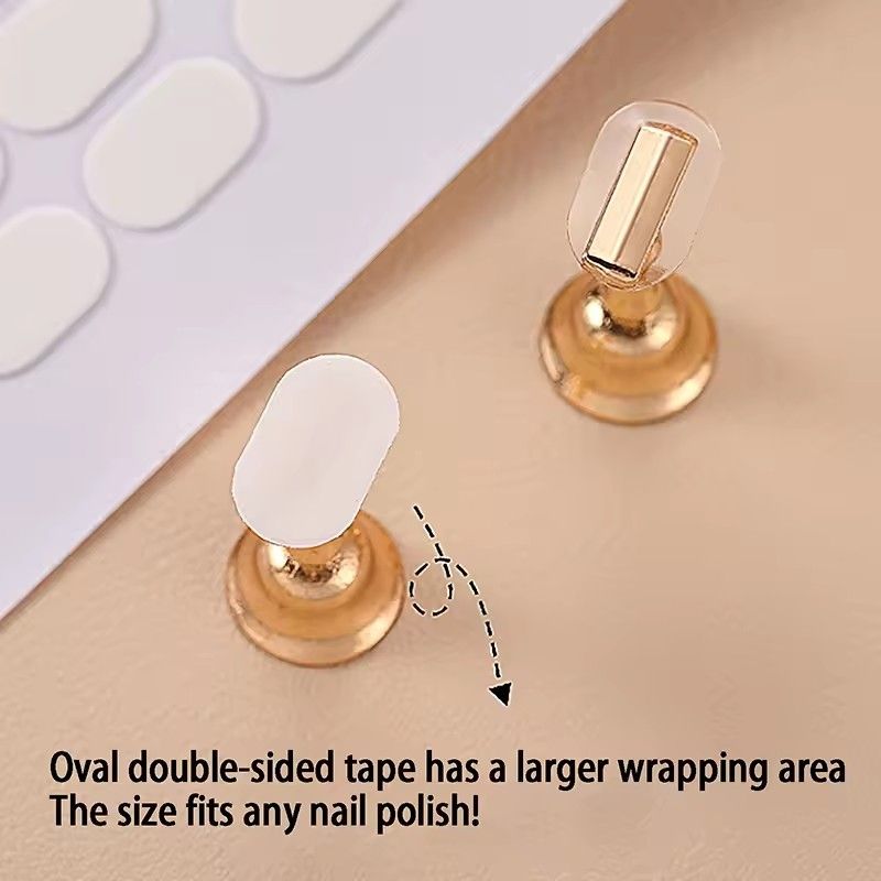200 stickers/2 sheets Traceless Transparent Nail Double-side Adhesive Tape For False Nails Display Stand Tools Manicure Strip