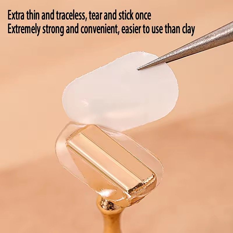 200 stickers/2 sheets Traceless Transparent Nail Double-side Adhesive Tape For False Nails Display Stand Tools Manicure Strip