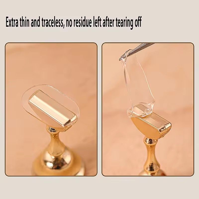 200 stickers/2 sheets Traceless Transparent Nail Double-side Adhesive Tape For False Nails Display Stand Tools Manicure Strip