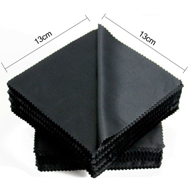 20pcs Black Microfiber Sunglasses Eyeglasses Cleaning Cloth 13*13cm Glasses Eyewear Clean Lens Cloth Accessories &E-946