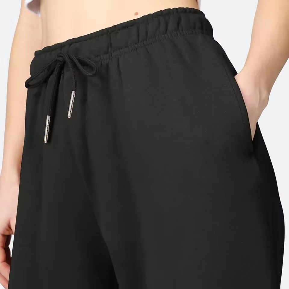 Womens Wide Leg Sweatpants Elastic High Waist Straight Legged Sweatpants Basic Baggy Comfy Jogger Sweat Pants Orange Gray Bottom