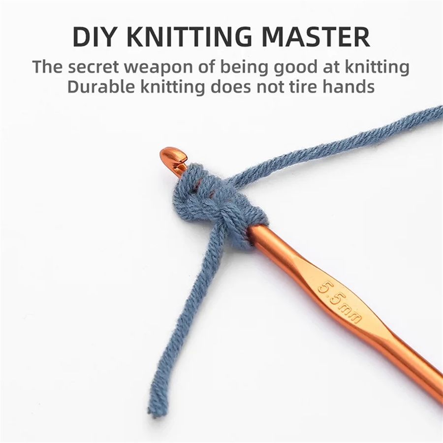 Colorful Aluminum12pcs Oxidized Crochet Hook Set Wool Knitting Tools Aluminum Crochet Hooks Knitting Needles   C-535