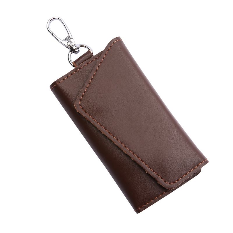 1PC Genuine Leather Keychain Men Women Key Holder Organizer Pouch Cow Split Car Key Wallet Housekeeper Key Case Mini Card Bag C-448