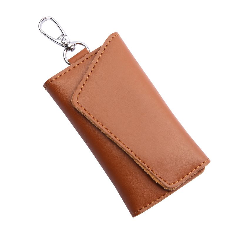 1PC Genuine Leather Keychain Men Women Key Holder Organizer Pouch Cow Split Car Key Wallet Housekeeper Key Case Mini Card Bag C-448