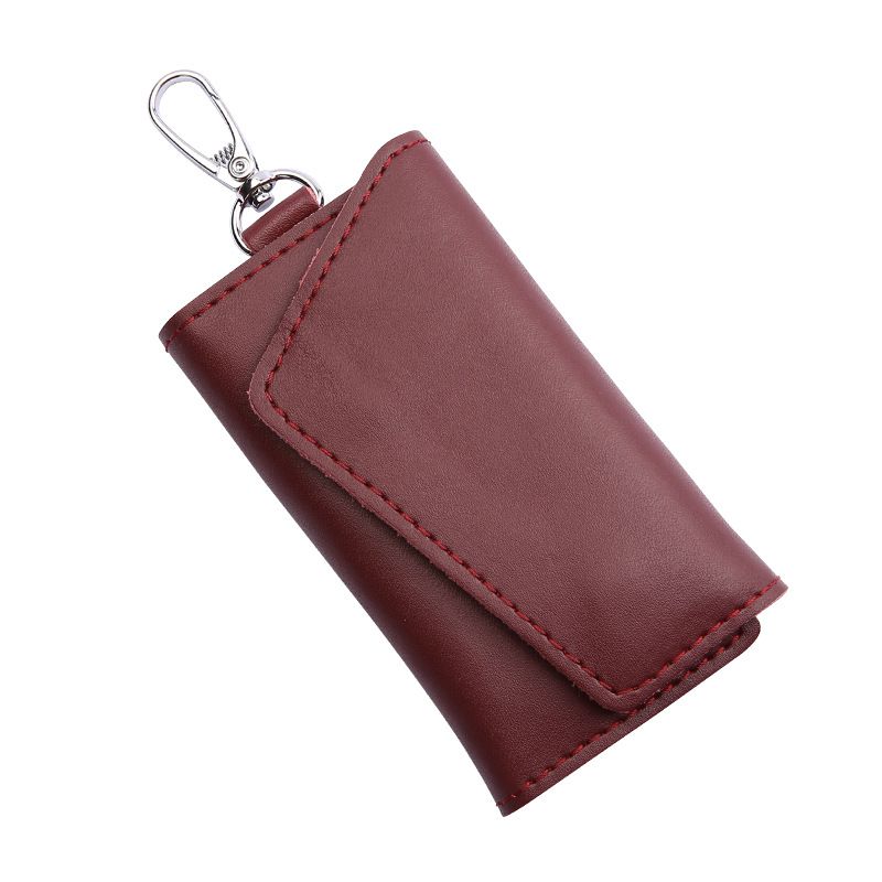 1PC Genuine Leather Keychain Men Women Key Holder Organizer Pouch Cow Split Car Key Wallet Housekeeper Key Case Mini Card Bag C-448