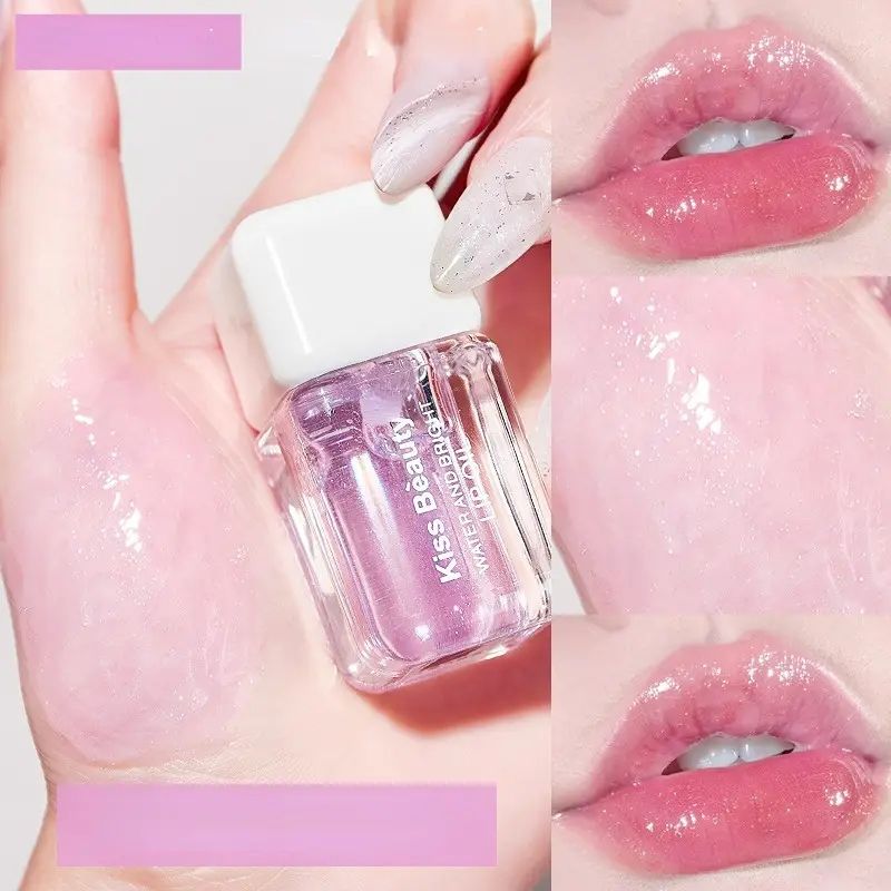 1pc Moisturizing Translucent Lip Oil Doodle Dewy Lip Luminous Berry Tone Lip Gloss Pearlescent Mirror Lip Glaze Glitter Lip Glos B2-876 view 6