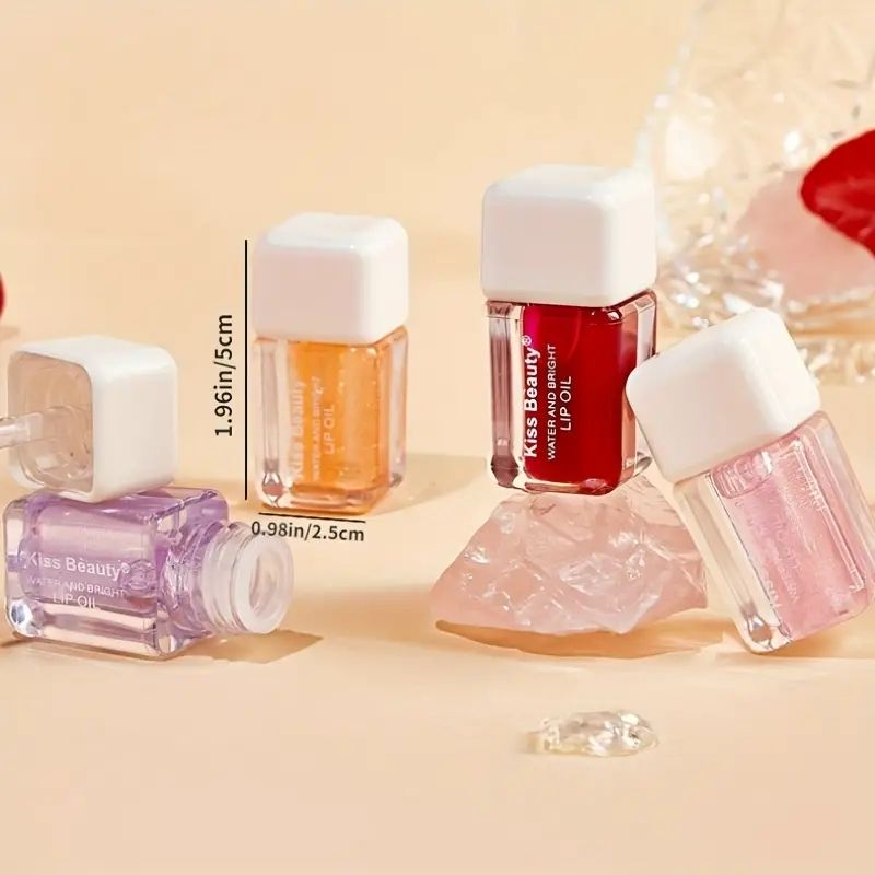 1pc Moisturizing Translucent Lip Oil Doodle Dewy Lip Luminous Berry Tone Lip Gloss Pearlescent Mirror Lip Glaze Glitter Lip Glos B2-876 view 4
