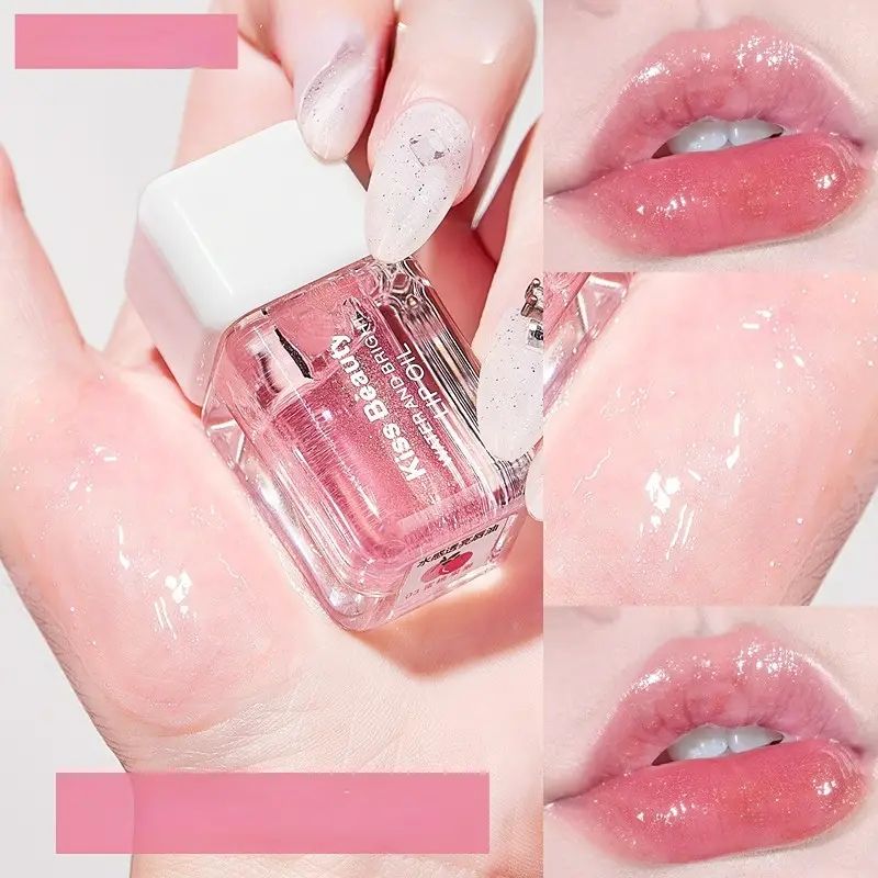 1pc Moisturizing Translucent Lip Oil Doodle Dewy Lip Luminous Berry Tone Lip Gloss Pearlescent Mirror Lip Glaze Glitter Lip Glos B2-876 view 9
