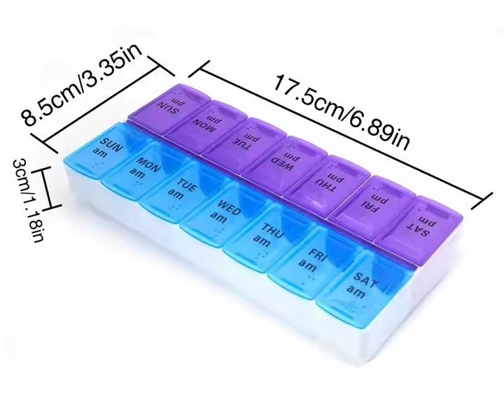 Weekly 14 Grids 7 Days Pill Box Portable Travel Cases Organizer Pill Container Storage Tablets Vitamin Medicine