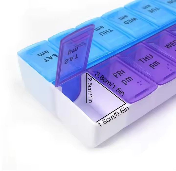 Weekly 14 Grids 7 Days Pill Box Portable Travel Cases Organizer Pill Container Storage Tablets Vitamin Medicine