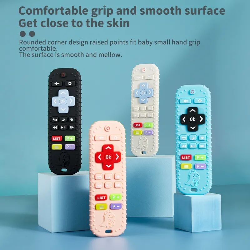1pcs Food Grade Silicone TV Remote Control Shape Babies Molar Toys Kids Sensory Educational Baby Items