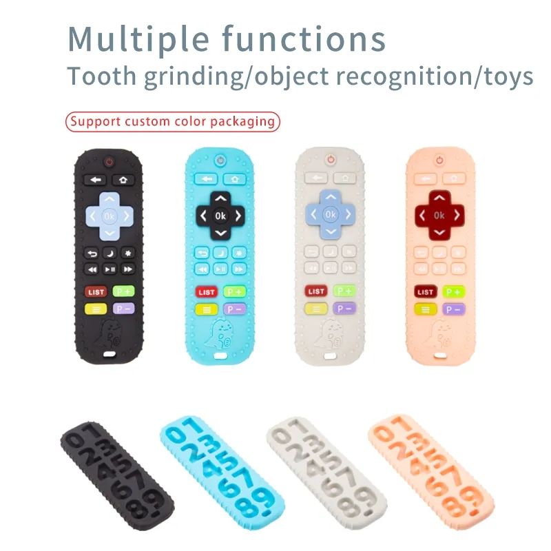 1pcs Food Grade Silicone TV Remote Control Shape Babies Molar Toys Kids Sensory Educational Baby Items