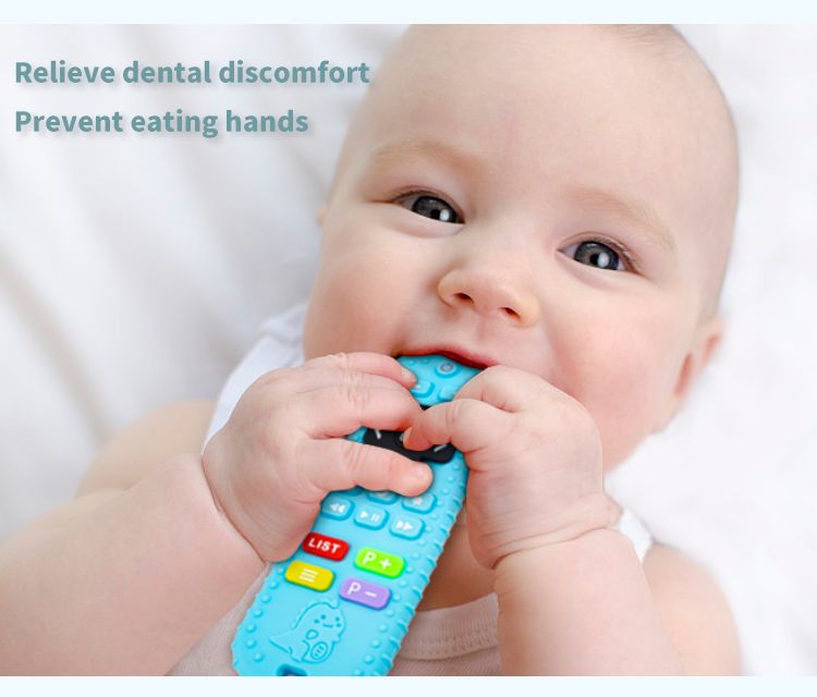 1pcs Food Grade Silicone TV Remote Control Shape Babies Molar Toys Kids Sensory Educational Baby Items