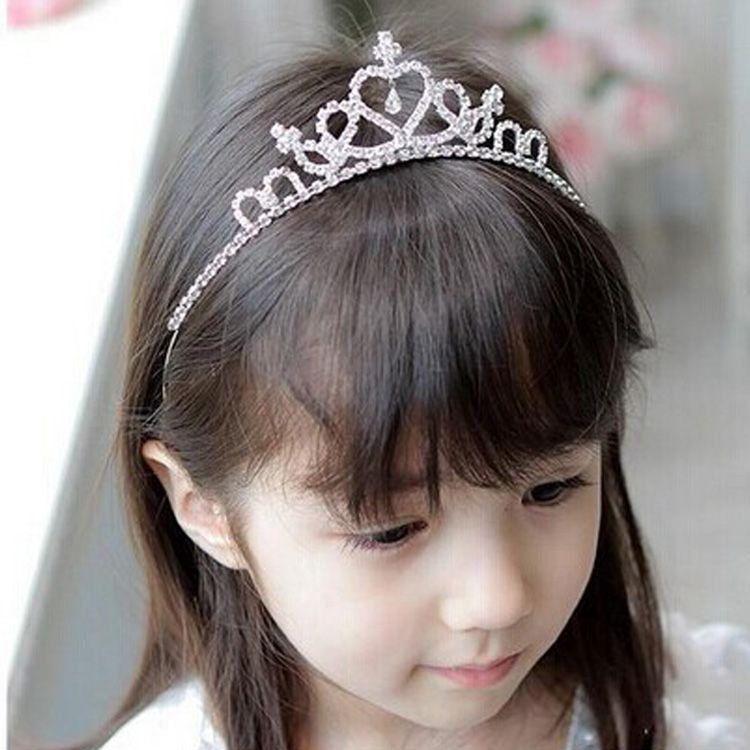 1 PC Vogue Lovely Girls Princess Bridal Crown Crystal Diamond Tiara Hoop Headband Hair Band Accessories TS--9