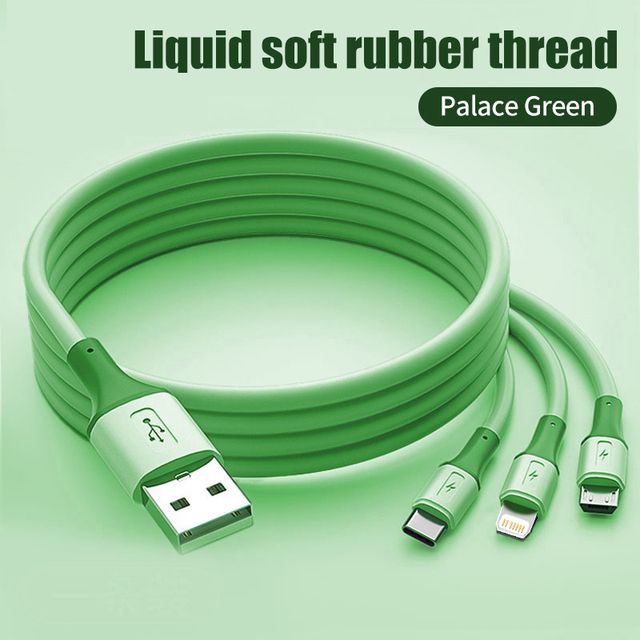 3 In 1 Usb Cable 3a Fast Charge Usb C Cable For Iphone 13 12 Pro Max Xiaomi 12 11 Huawei Samsung Phone Charging Cable C-142