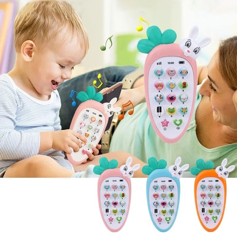 1pc Kid Cartoon Mobile Phone Electronic Toy Cute Telephone Educational Learning Toys Music Sound Machine Baby Infant Gift