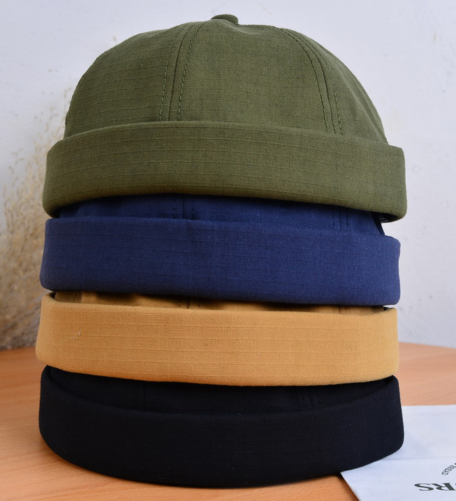 Retro Corduroy Original Docker Sailor Biker Cap Brand Brimless Skullcap Men And Trend Hip-hop Hat Autumn And Keep Warm Hat
