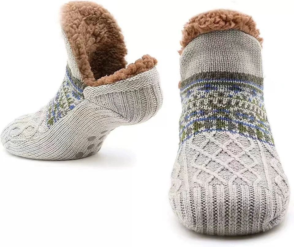 Thermal Mens Fluffy Slipper Socks Winter Warm Women Short Cotton Thickened Home Sleeping Soft Non Slip Grip Fuzzy Floor Socks
