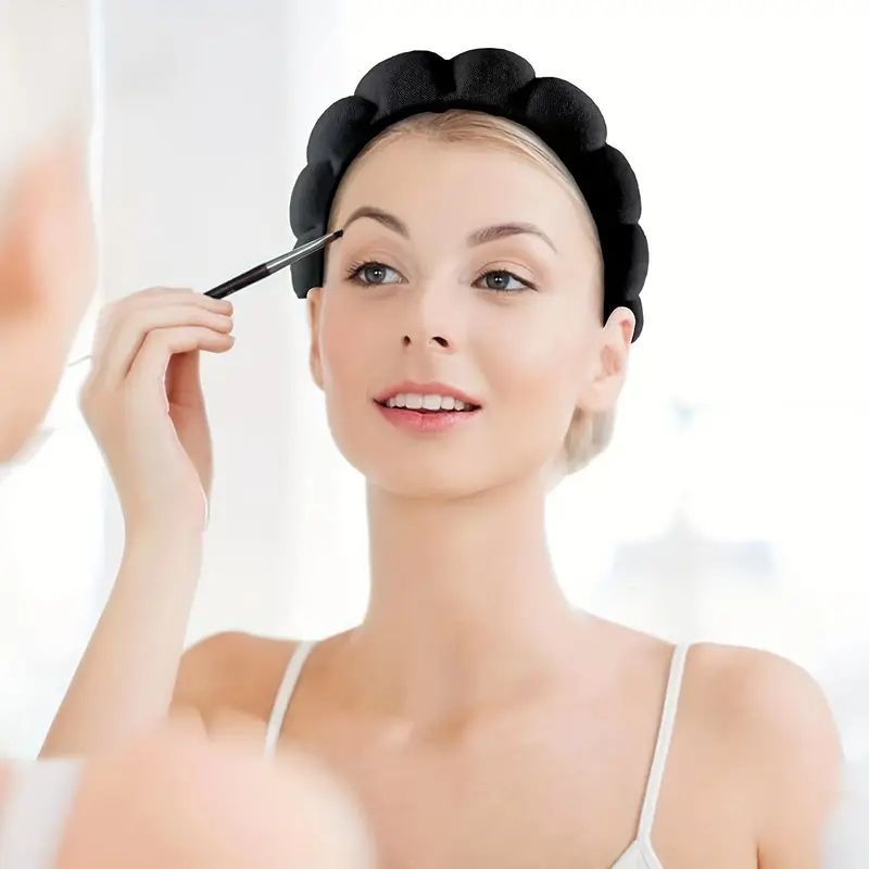 6cs/set Women's  Hairband Set Spa Headband Hair Hoop Claw Clip Hair Hoop Wristband For Washing Face Skincare Makeup Wear