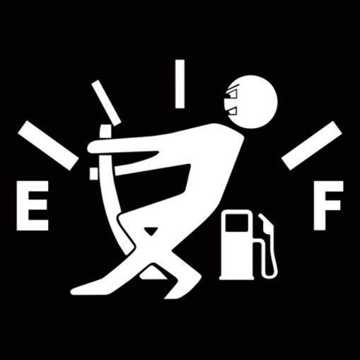 Interesting Car Sticker High Fuel Consumption Sticker Fuel Gauge Empty Sticker Car Shape Waterproof Car Fuel Tank Sticker C-602