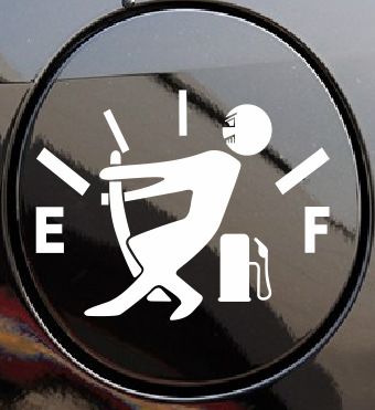 Interesting Car Sticker High Fuel Consumption Sticker Fuel Gauge Empty Sticker Car Shape Waterproof Car Fuel Tank Sticker C-602