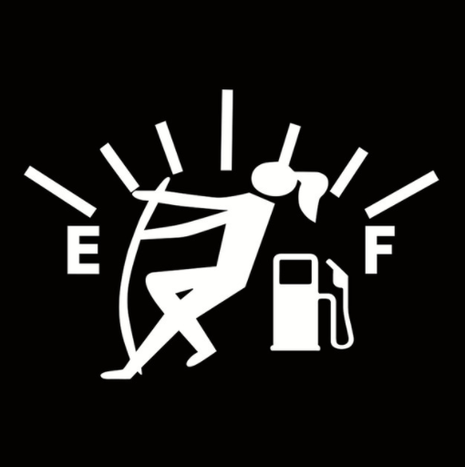 Interesting Car Sticker High Fuel Consumption Sticker Fuel Gauge Empty Sticker Car Shape Waterproof Car Fuel Tank Sticker C-602