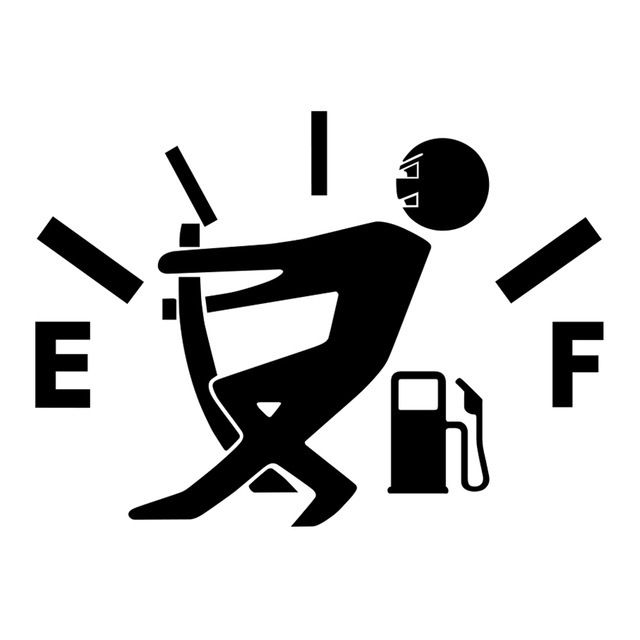 Interesting Car Sticker High Fuel Consumption Sticker Fuel Gauge Empty Sticker Car Shape Waterproof Car Fuel Tank Sticker C-602