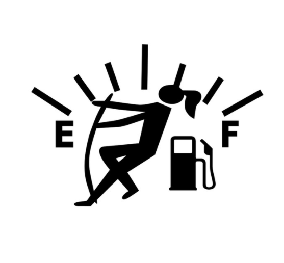 Interesting Car Sticker High Fuel Consumption Sticker Fuel Gauge Empty Sticker Car Shape Waterproof Car Fuel Tank Sticker C-602