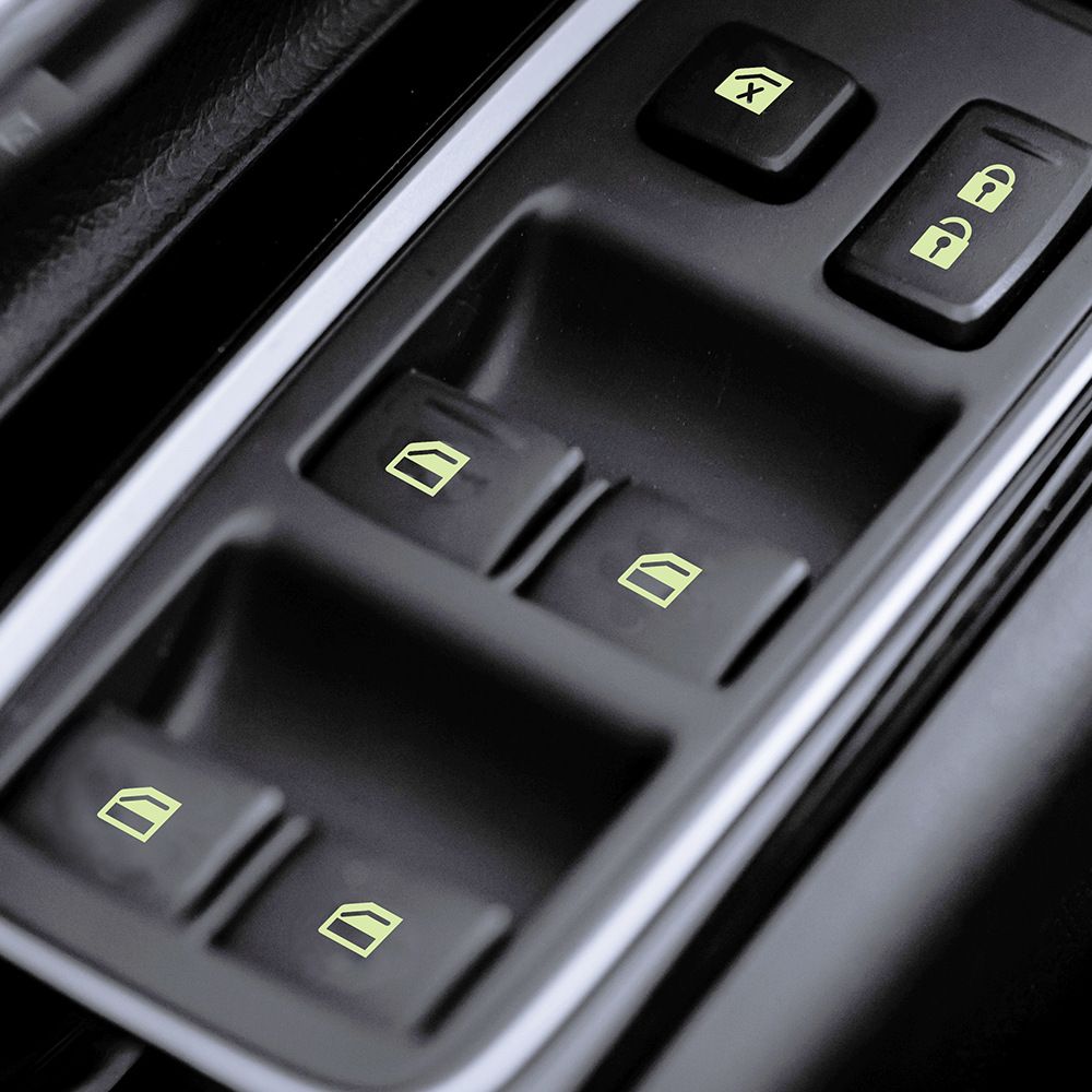 1PC Car Window Button Luminous Sticker Lifter Switch Night Fluorescent Decals Car Interior Stickers Auto Accessories C-339