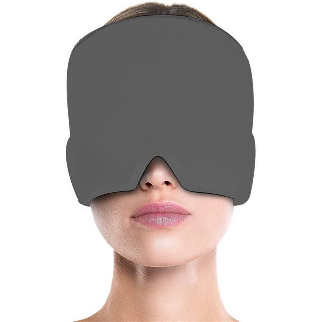 Gel iced headache migraine relief cap cold compress treatment cap iced head pack facial mask relieves tension sinus pressure