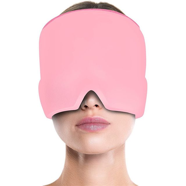 Gel iced headache migraine relief cap cold compress treatment cap iced head pack facial mask relieves tension sinus pressure