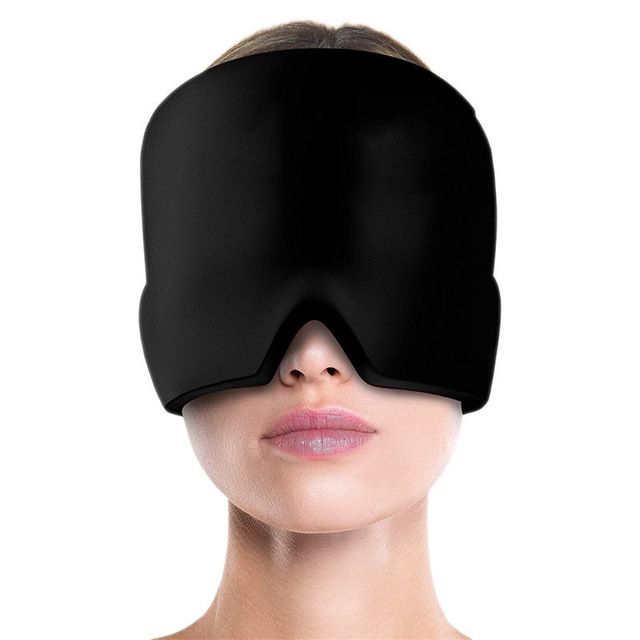 Gel iced headache migraine relief cap cold compress treatment cap iced head pack facial mask relieves tension sinus pressure
