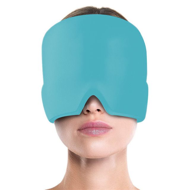 Gel iced headache migraine relief cap cold compress treatment cap iced head pack facial mask relieves tension sinus pressure