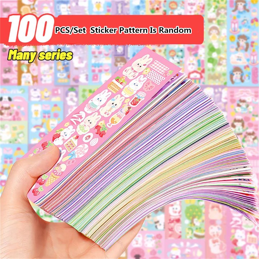 100pcs Laser Sticker Set, Original Design, Journaling & Scrapbooking DIY Paper Material Waterproof Decals, Assorted Cute Gukka  C-555