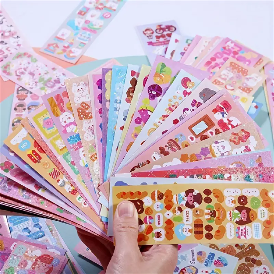 100pcs Laser Sticker Set, Original Design, Journaling & Scrapbooking DIY Paper Material Waterproof Decals, Assorted Cute Gukka  C-555