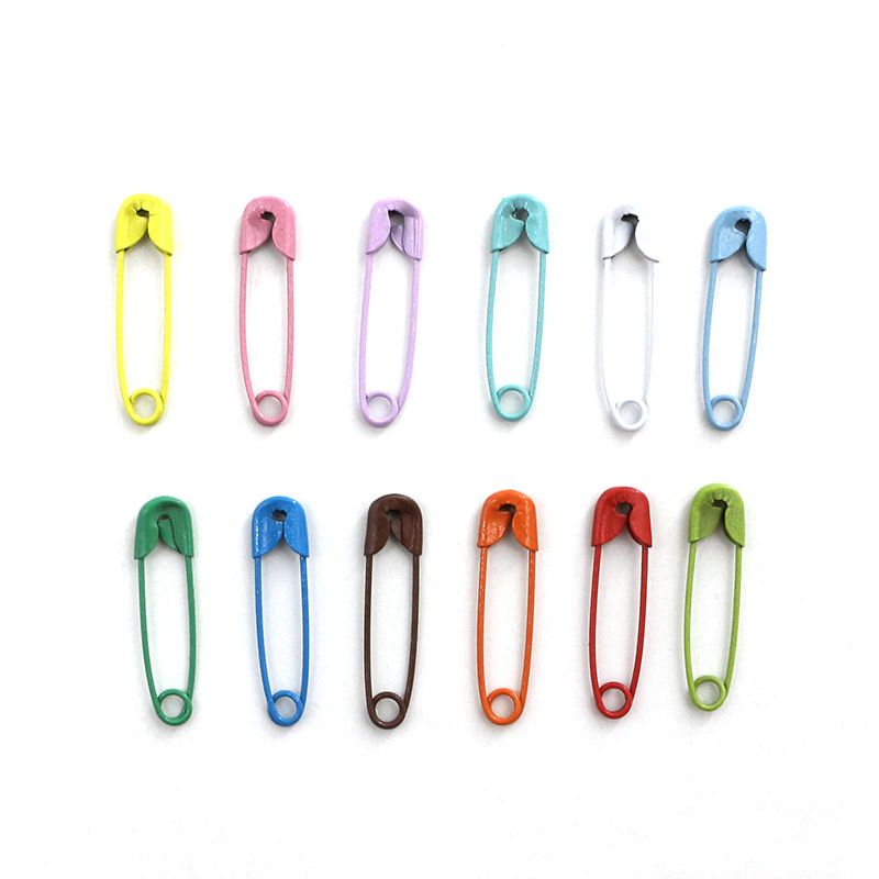 19mm colored safety pin box with 120 portable clothing decorative pins DIY sewing accessories C-420